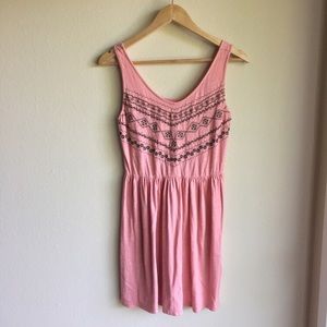 F21 Pink Embroidered Dress